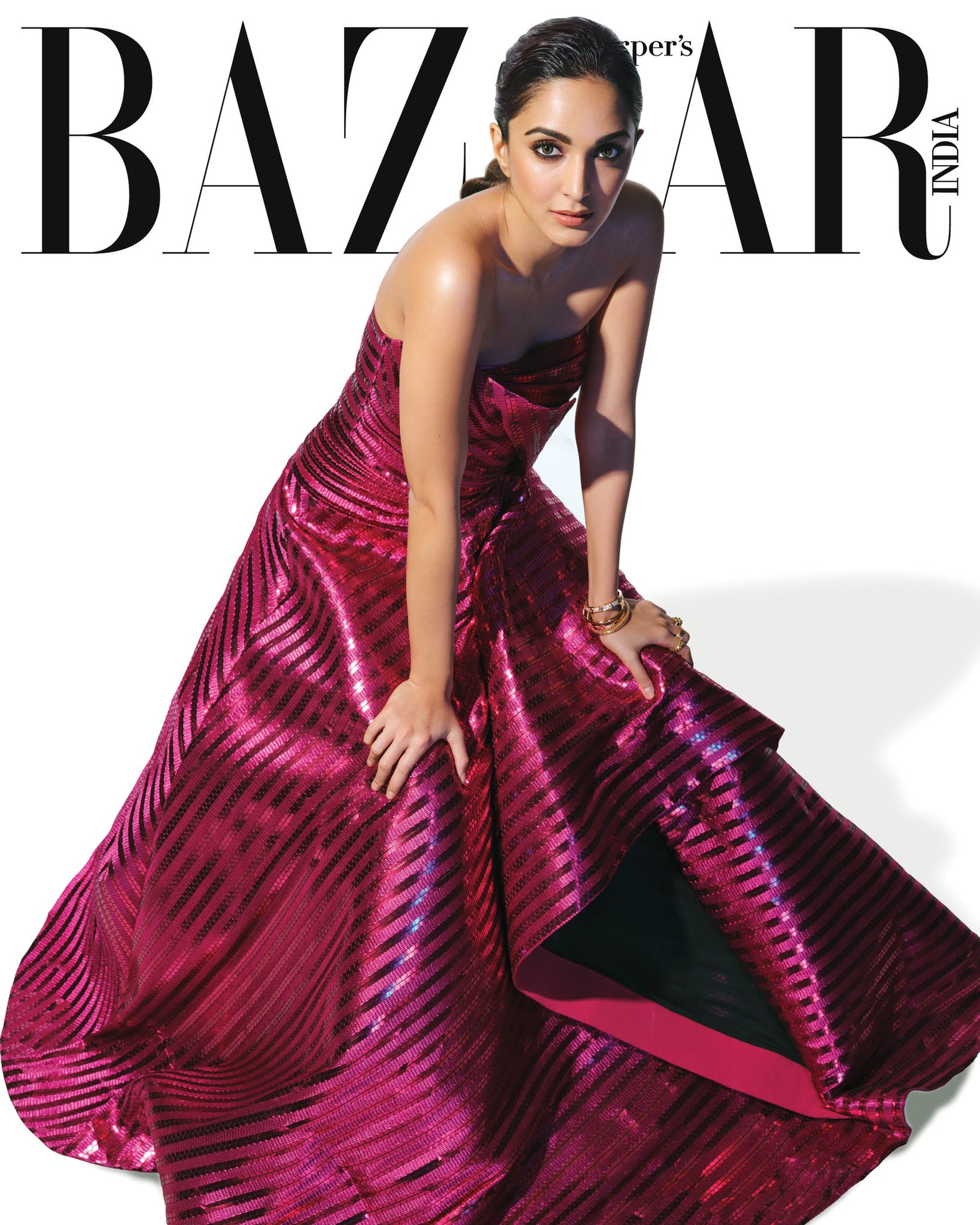 Kiara Advani shot for Harper's Bazaar Magazine cover.